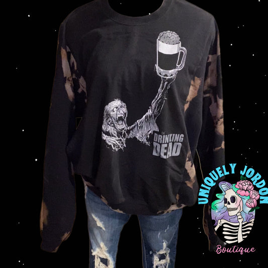 Upcycle Drinking Dead Sweatshirt- XL