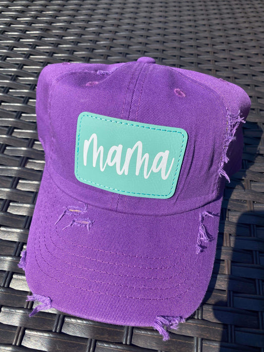 Distressed purple Mama Hat